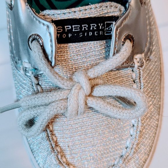 Sperry Silver Sparkly Top-sider Girls Shoes - Picture 2 of 4